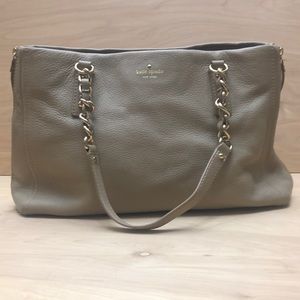 Kate Spade Gray Tote w/Chain Detail